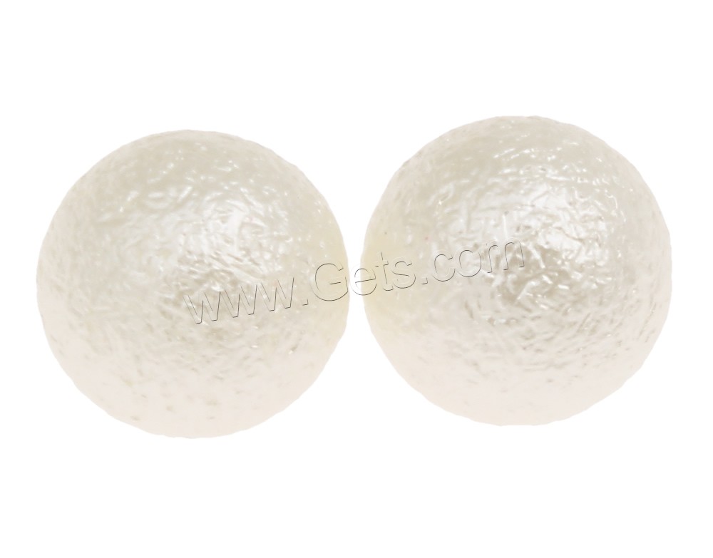 ABS-Kunststoff -Perlen-Korn, ABS-Kunststoff-Perlen, rund, verschiedene Größen vorhanden & kein Loch & Falten, weiß, verkauft von Tasche