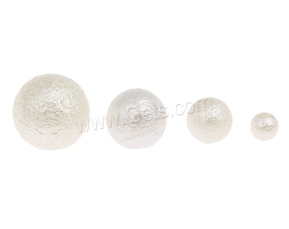 АБС-пластик перлы, шарики, ABS пластик жемчужина, Круглая, разный размер для выбора & нет отверстия & креповый, белый, продается сумка