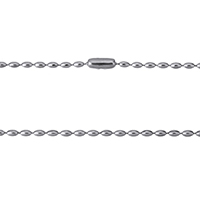 Mode Edelstahl Halskette Kette, Kugelkette, originale Farbe, 4x2x2mm, Länge:ca. 20 ZollInch, verkauft von Strang