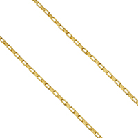 Stainless Steel Cable Link Chain, gold color plated, rectangle chain 