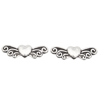 Zinc Alloy Heart Beads, Winged Heart, antique silver color plated, lead & cadmium free Approx 1.5mm 
