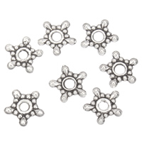 Perles intercalaires en alliage de zinc, fleur, Plaqué de couleur d'argent, sans plomb et cadmium Environ 2mm Vendu par sac