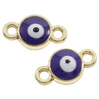 Evil Eye Jewelry Connector, Zinc Alloy, gold color plated, enamel & 1/1 loop, lead & cadmium free Approx 1mm 