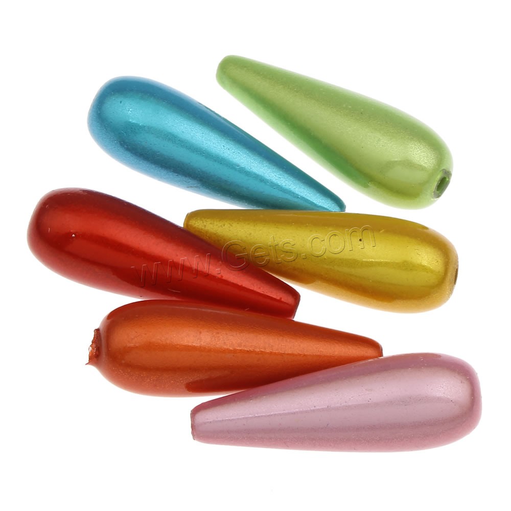 Miracle Acrylic Beads, Teardrop, different size for choice, mixed colors, Hole:Approx 1mm, Sold By Bag