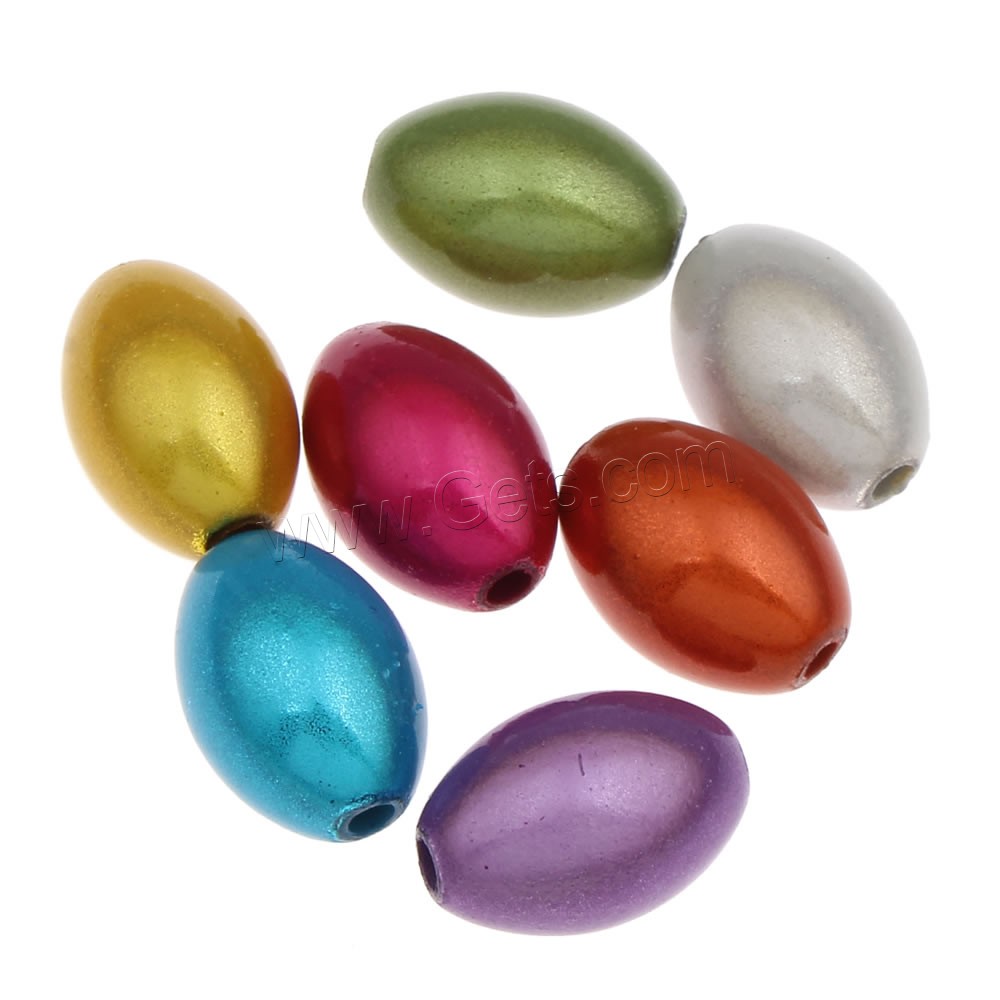 Miracle Acrylic Beads, Oval, mixed colors, 9x14mm, Hole:Approx 1mm, Approx 750PCs/Bag, Sold By Bag