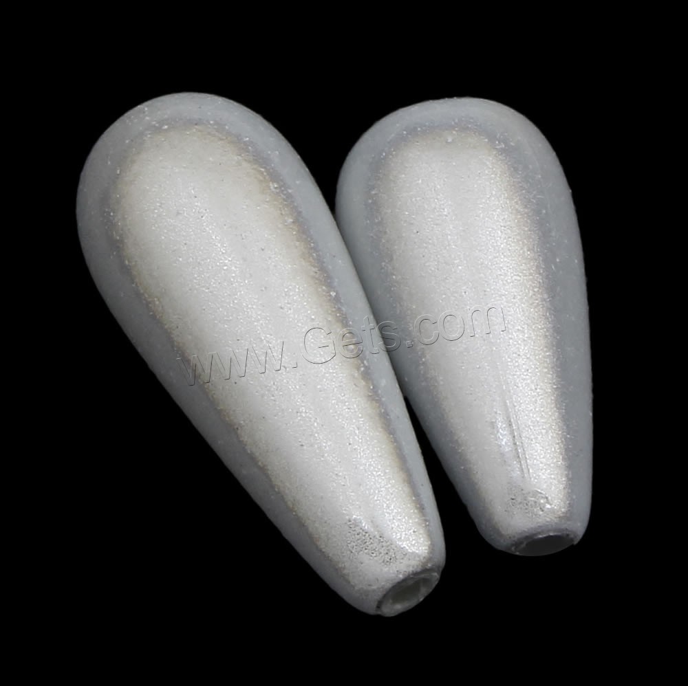 Granos de acrílico Milagro, Gota, diverso tamaño para la opción & miragro, plata-gris, agujero:aproximado 1mm, Vendido por Bolsa