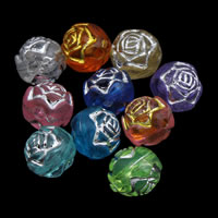 Silver Accent Acrylic Beads, transparent & mixed, 8mm Approx 1mm, Approx 
