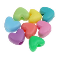 Solid Color Acrylic Beads, Heart, mixed colors Approx 3mm, Approx 