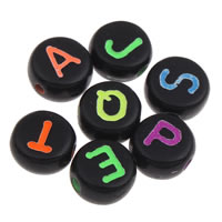 Acrylic Alphabet Beads, with letter pattern & mixed & solid color Approx 1mm, Approx 