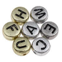 Acrylic Alphabet Beads, plated, with letter pattern & mixed Approx 1mm, Approx 