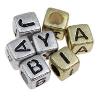 Acrylic Alphabet Beads, plated, with letter pattern & mixed Approx 3mm, Approx 