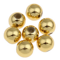 Perles acryliques plaquée, Acrylique, Rond, Placage de couleur d'or, normes différentes pour le choix Environ 1mm, Vendu par sac