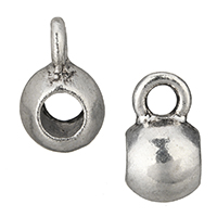 Perles de Bail en alliage de zinc , tambour, Plaqué de couleur d'argent, sans filetage Environ 3mm, 4.5mm, Vendu par PC