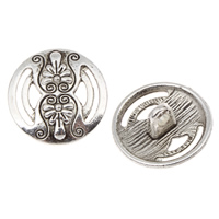 Zinc Alloy Shank Button, Flat Round, antique silver color plated, lead & cadmium free Approx 1.5mm, Approx 