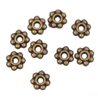 Perles intercalaires en alliage de zinc, fleur, Plaqué de couleur de bronze antique, sans plomb et cadmium Environ 1.5mm Vendu par sac