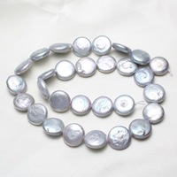 Coin Cultured Freshwater Pearl Beads, grey, 12-13mm Approx 0.8mm Approx 15 Inch 