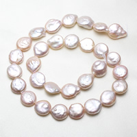 Coin Cultured Freshwater Pearl Beads, natural, pink, 11-12mm Approx 0.8mm Approx 14.5 Inch 