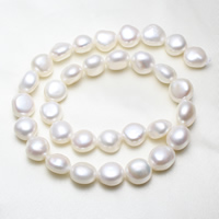 Barock kultivierten Süßwassersee Perlen, Natürliche kultivierte Süßwasserperlen, natürlich, weiß, 12-13mm, Bohrung:ca. 0.8mm, Länge:ca. 15.5 ZollInch, verkauft von Strang
