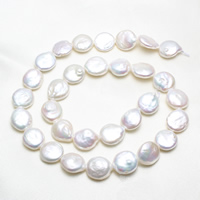 Coin Cultured Freshwater Pearl Beads, natural, white, 11-12mm Approx 0.8mm Approx 15 Inch 