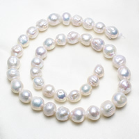 Perles de culture d'eau douce Keishi, perle nucléée de culture d'eau douce, baroque, naturel, blanc, 9-11mm Environ 0.8mm Environ 15.5 pouce, Vendu par brin