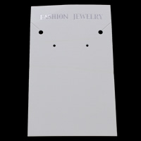 Earring Display Card, Paper, Rectangle, with letter pattern, white 