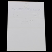 Papel Tarjeta de exhibición de conjunto de joyería, Rectángular, con el patrón de la letra, Blanco, 60x85mm, 1000PCs/Bolsa, Vendido por Bolsa