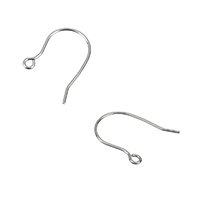 Stainless Steel Hook Earwire, with loop, original color, 23mm, 1mm Approx 2mm 