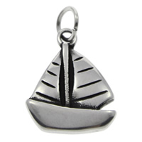 Stainless Steel Vehicle Pendant, 316L Stainless Steel, Sail Boat, blacken Approx 5mm 