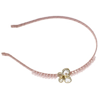 Hair Bands, Iron, with Satin Ribbon & Crystal & Zinc Alloy, Butterfly, gold color plated, faceted, lead & cadmium free 