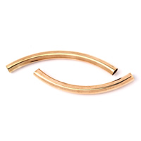 Brass Curved Tube Beads, gold color plated lead & cadmium free Approx 3mm 