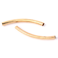 Brass Curved Tube Beads, gold color plated lead & cadmium free Approx 2mm 