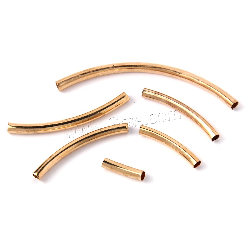 Brass Curved Tube Beads, gold color plated, different size for choice, lead & cadmium free, Hole:Approx 2mm, 1000PCs/Bag, Sold By Bag