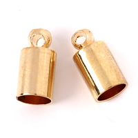 真鍮エンドキャップ, 銅, 円柱型, ゴールドメッキ, 鉛、カドミウムフリー 穴:約 1mm, 4mm, 1000パソコン/バッグ, 売り手 バッグ
