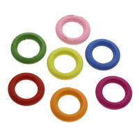 Вуд, связывание кольцо, деревянный, Кольцевая форма, разноцветный отверстие:Приблизительно 7mm, 1000ПК/сумка, продается сумка