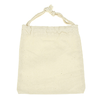 Linen Drawstring Pouches, with Cotton, Rectangle, beige 