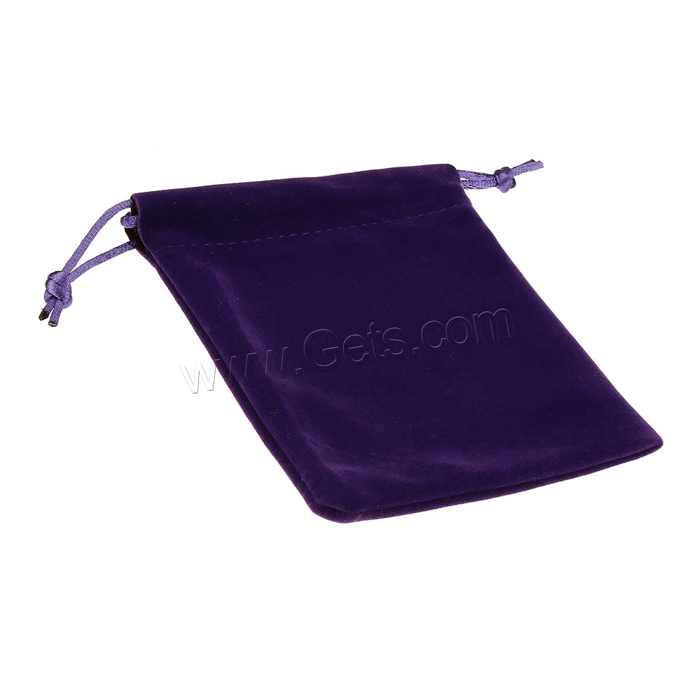 Velveteen Drawstring Pouches, with Nylon Cord, Rectangle, different size for choice, purple, Sold By PC