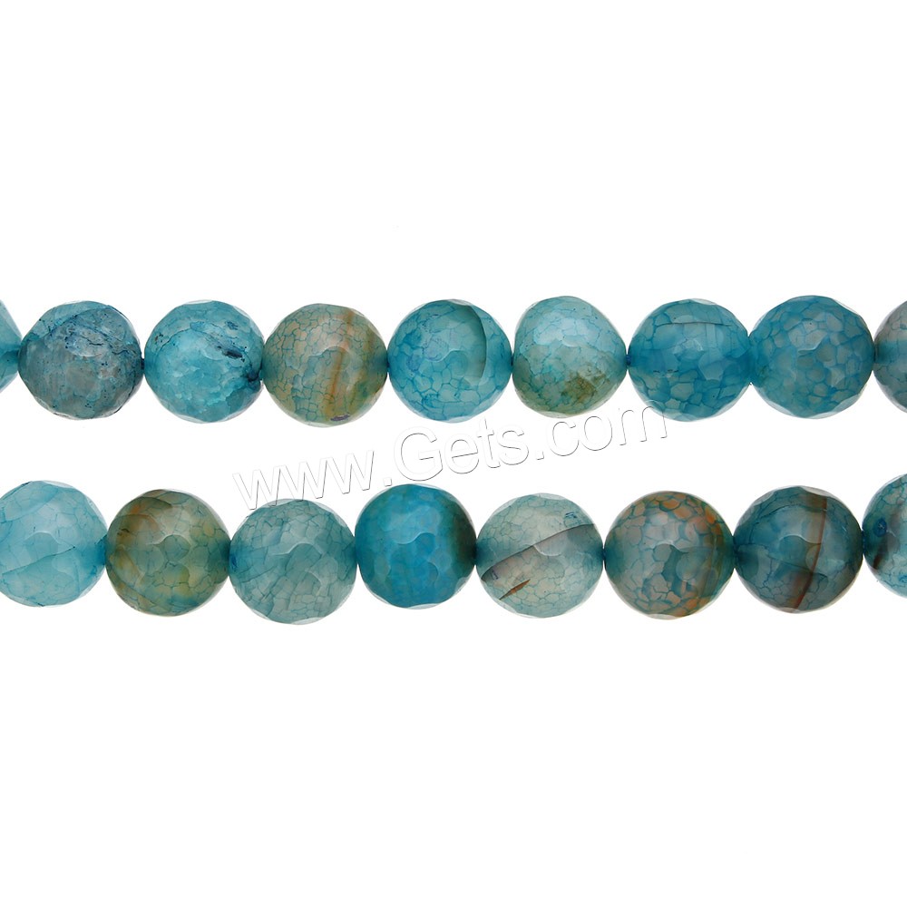 Perle Agate bleue naturelle, Rond, normes différentes pour le choix & facettes, Trou:Environ 1mm, Longueur:15 pouce, Vendu par brin