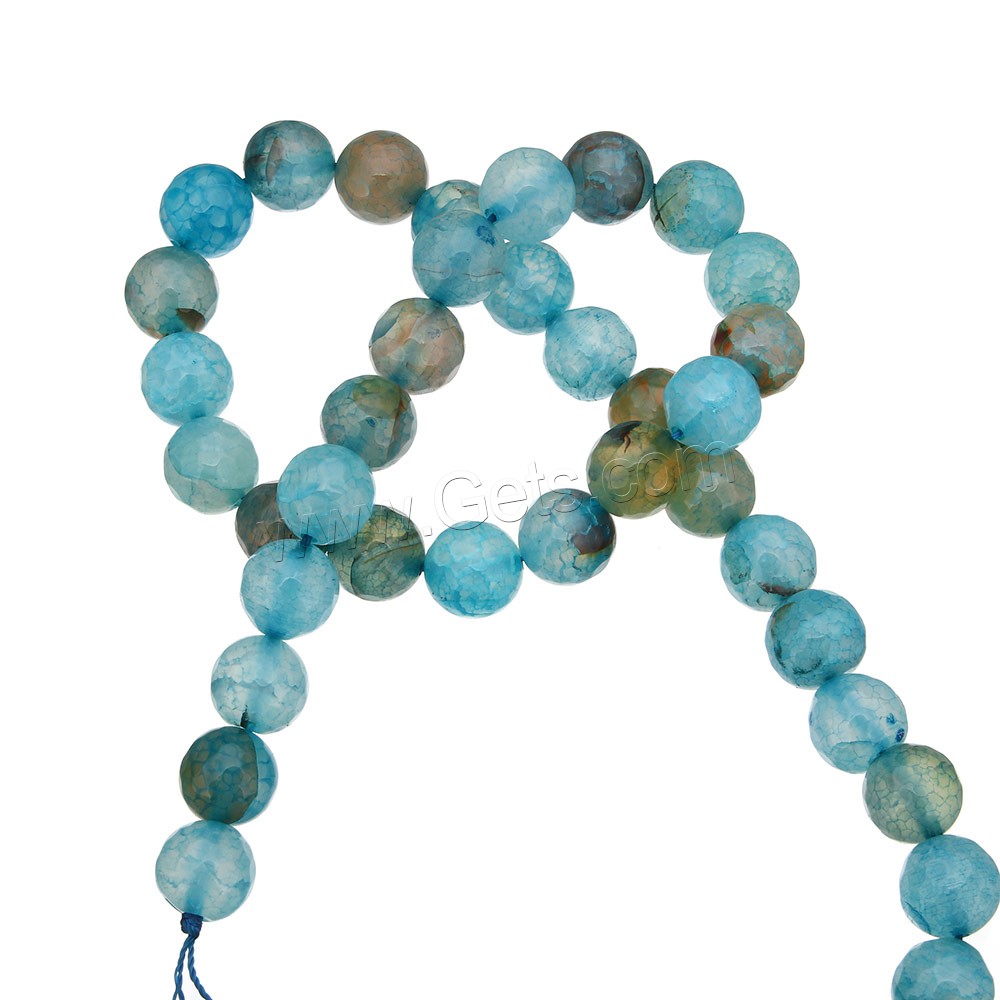 Perle Agate bleue naturelle, Rond, normes différentes pour le choix & facettes, Trou:Environ 1mm, Longueur:15 pouce, Vendu par brin