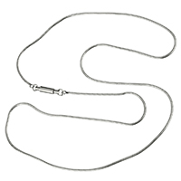 Cadena del collar de acero inoxidable, cadena de la serpiente, color original, 1.5mm, 17.5x4mm, longitud:aproximado 25 Inch, Vendido por Sarta