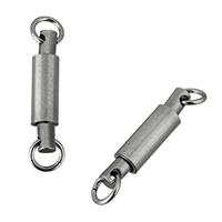 Stainless Steel Jewelry Clasp, Column, single-strand & frosted, original color Approx 3.5mm 