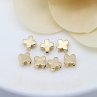 Brass Jewelry Beads, Flower, 24K gold plated Approx 0.8mm 