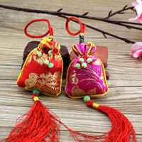 Silk Hanging Decoration, with Nylon Cord & Acrylic, Handbag, mixed colors 
