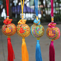Silk Hanging Decoration, with Plastic Sequin & Nylon Cord, Handbag, mixed colors 