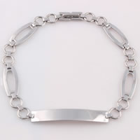 Stainless Steel Chain Bracelets, original color, 6.5mm Approx 8.6 Inch 