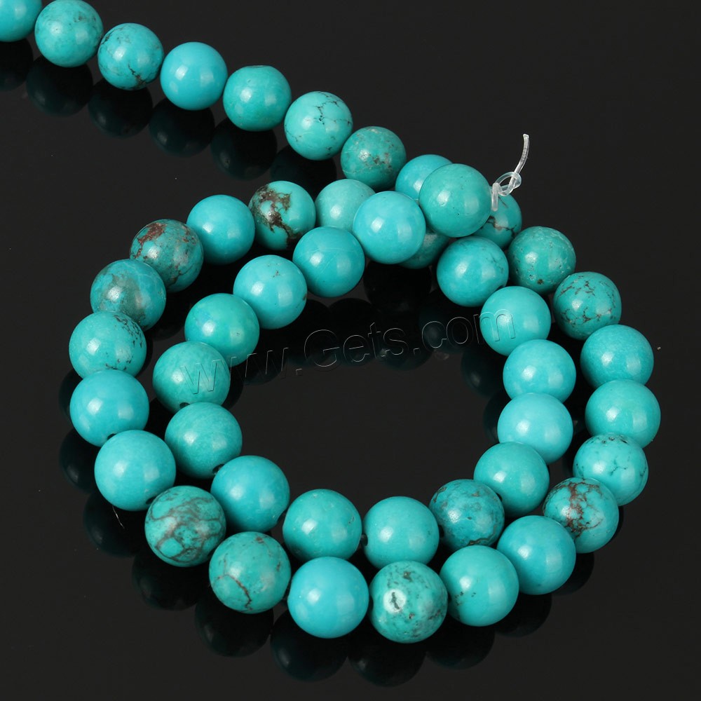 Dyed Natural Turquoise Beads, Dyed Turquoise, Round, more sizes for choice, blue, Hole:Approx 1mm, Length:Approx 16 Inch, Sold By Strand