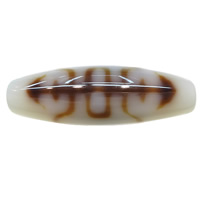 DIY buddhistische Perlen, Tibetan Achat, oval, Langlebigkeit & buddhistischer Schmuck & zweifarbig, Grade A, 38x12x2.5mm, Bohrung:ca. 2mm, verkauft von PC