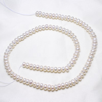 Bouton de culture des perles d'eau douce, perle d'eau douce cultivée, naturel, blanc, 5-6mm Environ 0.8mm Environ 15.5 pouce, Vendu par brin