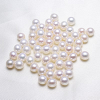 No Hole Cultured Freshwater Pearl Beads, Potato, natural, white, 5-5.5mm 