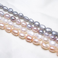 Perlas cultivadas de agua dulce, Arroz, diverso tamaño para la opción, más colores para la opción, agujero:aproximado 0.8mm, longitud:aproximado 15.5 Inch, Vendido por Sarta