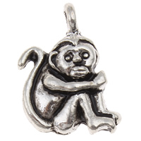 Zinc Alloy Animal Pendants, Monkey, antique silver color plated, lead & cadmium free Approx 1mm, Approx 